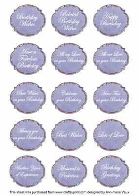 Blue Fleur All Birthday Sentiment Caption Sentiment Sheet
