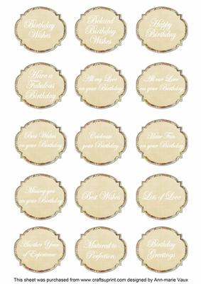 Cream Fleur All Birthday Sentiment Caption Sentiment Sheet