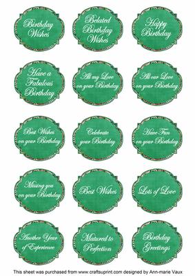 Green Fleur All Birthday Sentiment Caption Sentiment Sheet