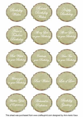 Olive Fleur All Birthday Sentiment Caption Sentiment Sheet