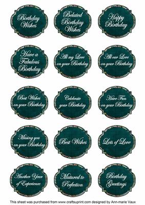 Peacock Fleur All Birthday Sentiment Caption Sentiment Sheet