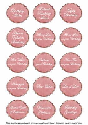 Pink Fleur All Birthday Sentiment Caption Sentiment Sheet