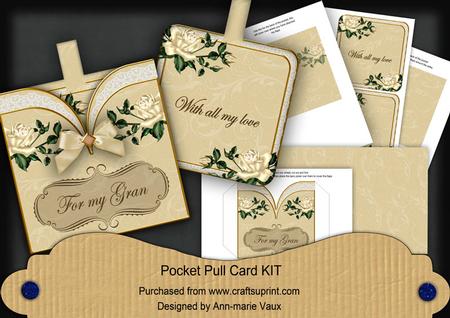 Cream Rose for My Gran Pocket Pull Card Kit
