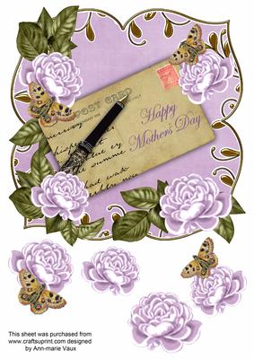 Lilac Rose Happy Mothers Day 8in Fancy Rose Topper