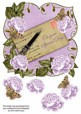 Lilac Rose Special Day 8in Fancy Rose Topper