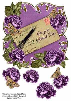 Purple Rose Special Day 8in Fancy Rose Topper