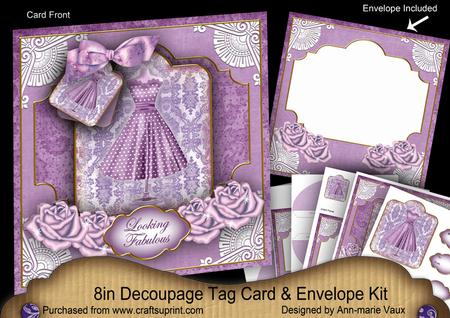 Lilac Dress Looking Fabulous Special 8in Tag N' Envelope Kit