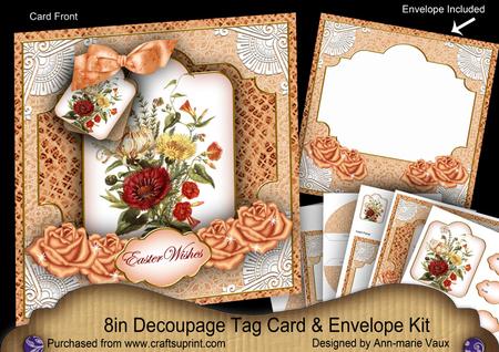 Orange Bouquet Easter Wishes Special 8in Tag N' Envelope Kit