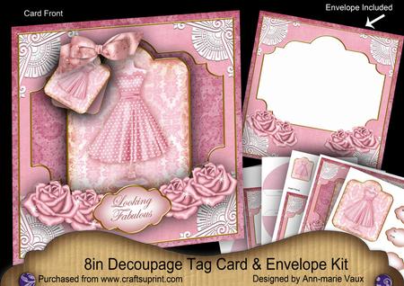 Pink Dress Looking Fabulous Special 8in Tag N' Envelope Kit