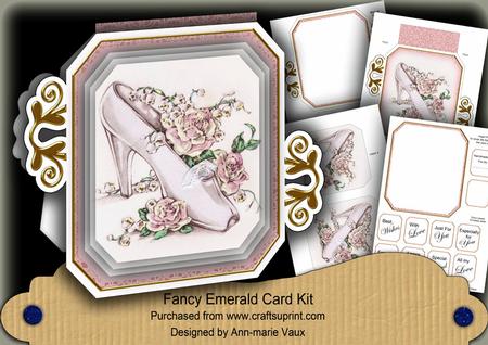 Wedding Shoe Fancy Emerald 3D Mini Card Kit