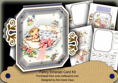 Baby Boy Blue Fancy Emerald 3D Mini Card Kit