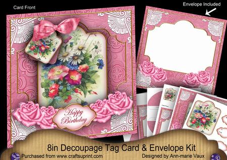 Wildflowers Happy Birthday Special 8in Tag N' Envelope Kit