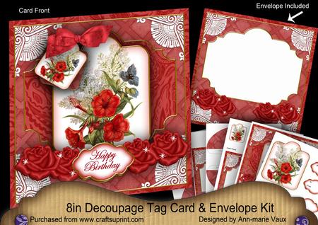 Red Hibs Happy Birthday Special 8in Tag N' Envelope Kit