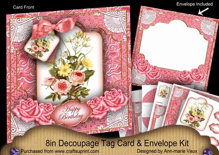 Mix Bouquet 2 Happy Birthday Special 8in Tag N' Envelope Kit