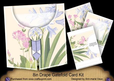 Agapanthus Blue 8in Drape Gatefold Card Kit
