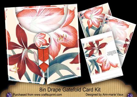 Amarylis 8in Drape Gatefold Card Kit
