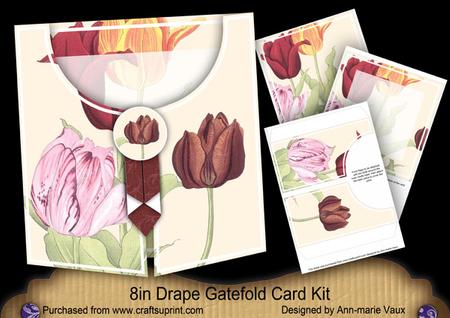 Tulips1 8in Drape Gatefold Card Kit
