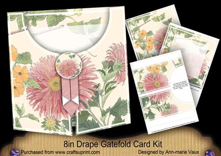 Aster Pink 8in Drape Gatefold Card Kit