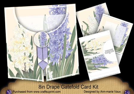 Hydrangea Blue 8in Drape Gatefold Card Kit