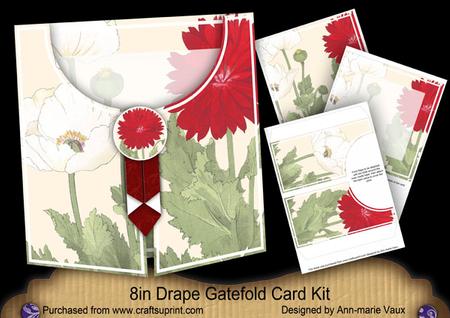 White Poppy 8in Drape Gatefold Card Kit