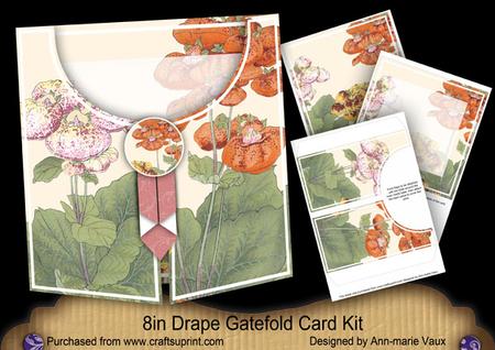 Ladys Slipper Pink 8in Drape Gatefold Card Kit