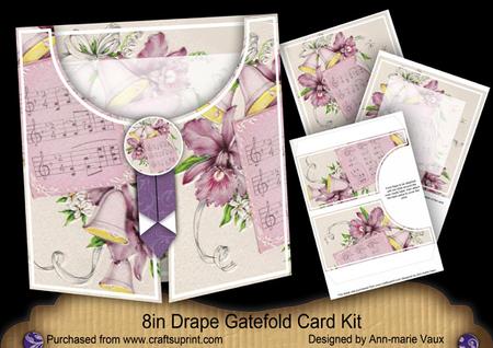 Orchid Violin 8in Drape Gatefold Card Kit