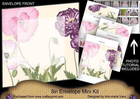 Purple Poppy Large Blooms 8in Envelope Mini Kit