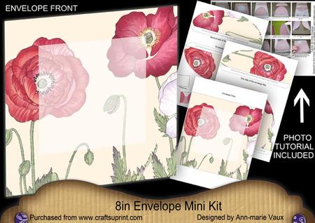 Red Poppy Large Blooms 8in Envelope Mini Kit