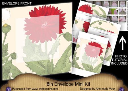 Red Poppy2 Large Blooms 8in Envelope Mini Kit