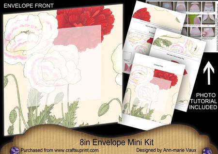 White Poppy1 Large Blooms 8in Envelope Mini Kit
