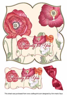 Red Poppy Especially 8in Large Blooms Fancy Topper