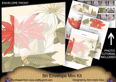 Poinsettia Large Blooms 8in Envelope Mini Kit