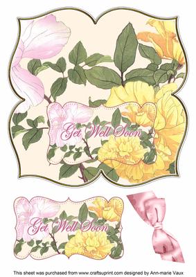 Lemon Rose Get Well Soon 8in Large Blooms Fancy Topper