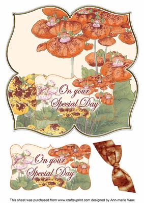 Ladies Slipper Special Day 8in Large Blooms Fancy Topper