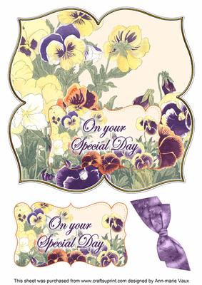 Pansies Special Day 8in Large Blooms Fancy Topper