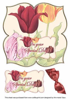 Tulips Special Day 8in Large Blooms Fancy Topper