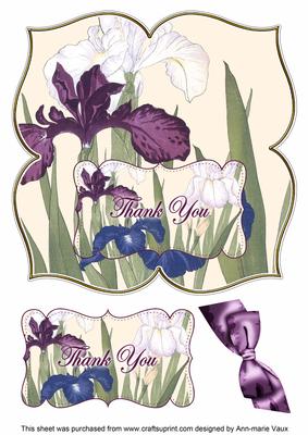 Iris Thank You 8in Large Blooms Fancy Topper