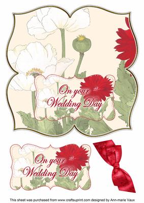 White Poppy Wedding Day 8in Large Blooms Fancy Topper
