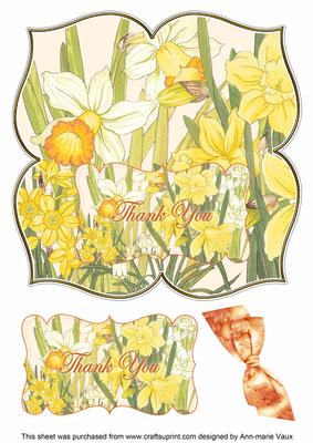 Daffodils Thank You 8in Large Blooms Fancy Topper