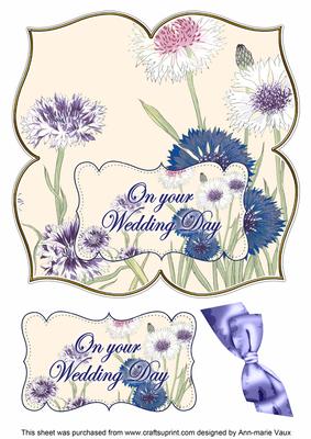 Cornflowers Wedding Day 8in Large Blooms Fancy Topper