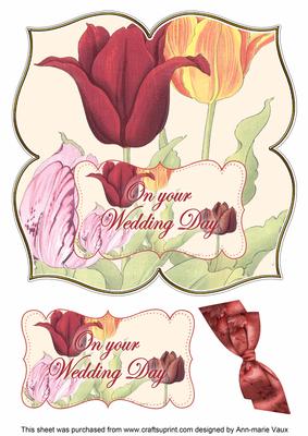 Tulips Wedding Day 8in Large Blooms Fancy Topper