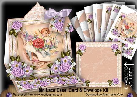 Shoe Fairy Lace Top Easel Card & Envelope Kit