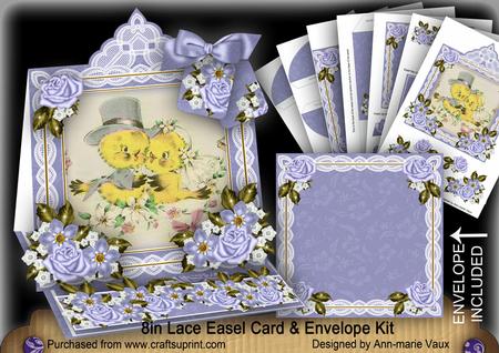 Love Ducks Lace Top Easel Card & Envelope Kit