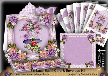 Lilac Bell Lace Top Easel Card & Envelope Kit