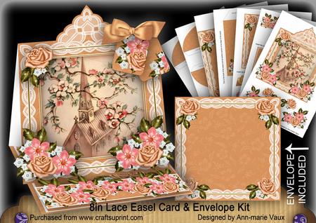 Blossom Church Lace Top Easel Card & Envelope Kit