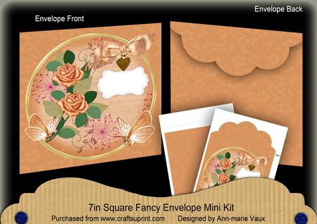 Borange Rose Butterfly Circle 7x7inch Easy Envelope Mini Kit
