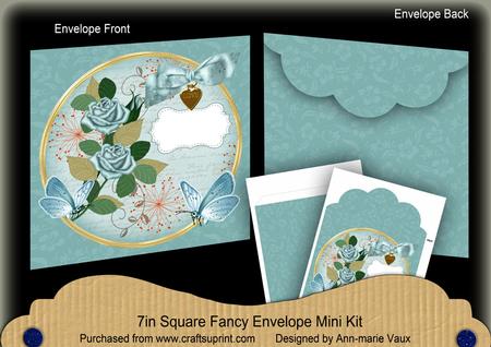 Dteal Rose Butterfly Circle 7x7inch Easy Envelope Mini Kit