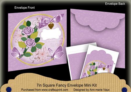 Lilac Rose Butterfly Circle 7x7inch Easy Envelope Mini Kit