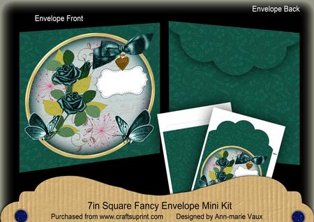 Peacock Rose Butterfly Circle 7x7inch Easy Envelope Mini Kit