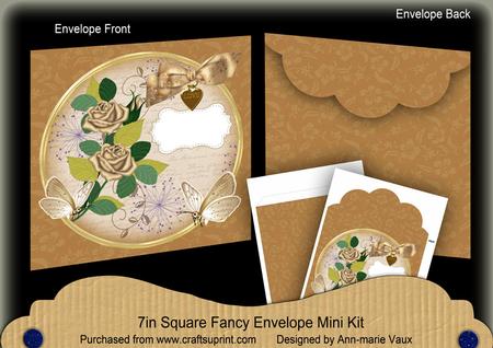 Tea Rose Butterfly Circle 7x7inch Easy Envelope Mini Kit